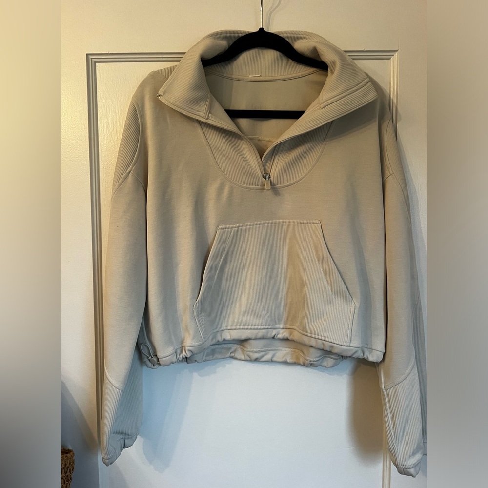Lululemon Brushed Softstreme Half Zip - Bone